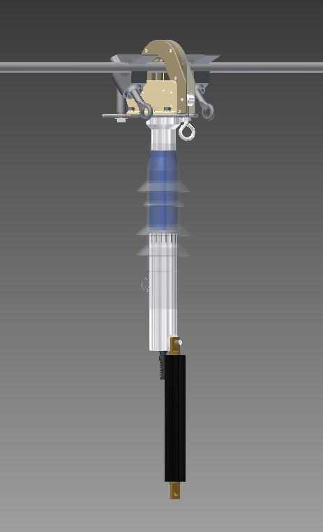 A cutaway view of a complete DENCO fuse assembly